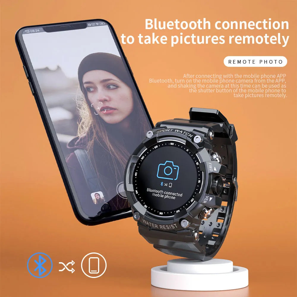 ATTACK 3 IP67 waterproof Bluetooth sports watch in black with round colour screen on a TPU strap.