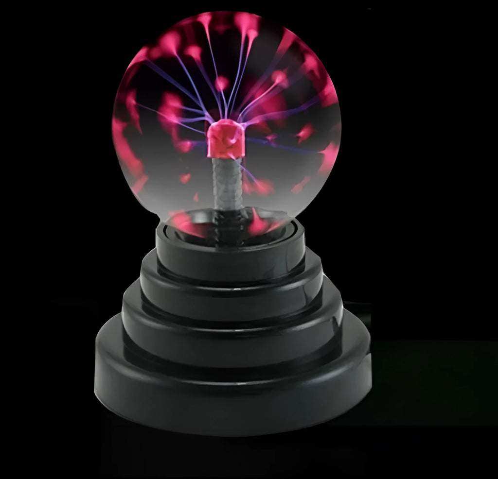 Colourful USB-powered magic ball light with 7.62 cm glass sphere on ABS base