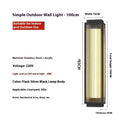 Stainless steel outdoor wall lamp for garden or courtyard mounting.