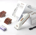 White pet grooming clipper with ceramic blade for dog and cat coat trimming