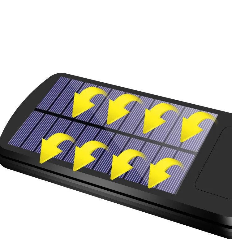 Black solar-powered motion sensor street light for outdoor garden and driveway security lighting