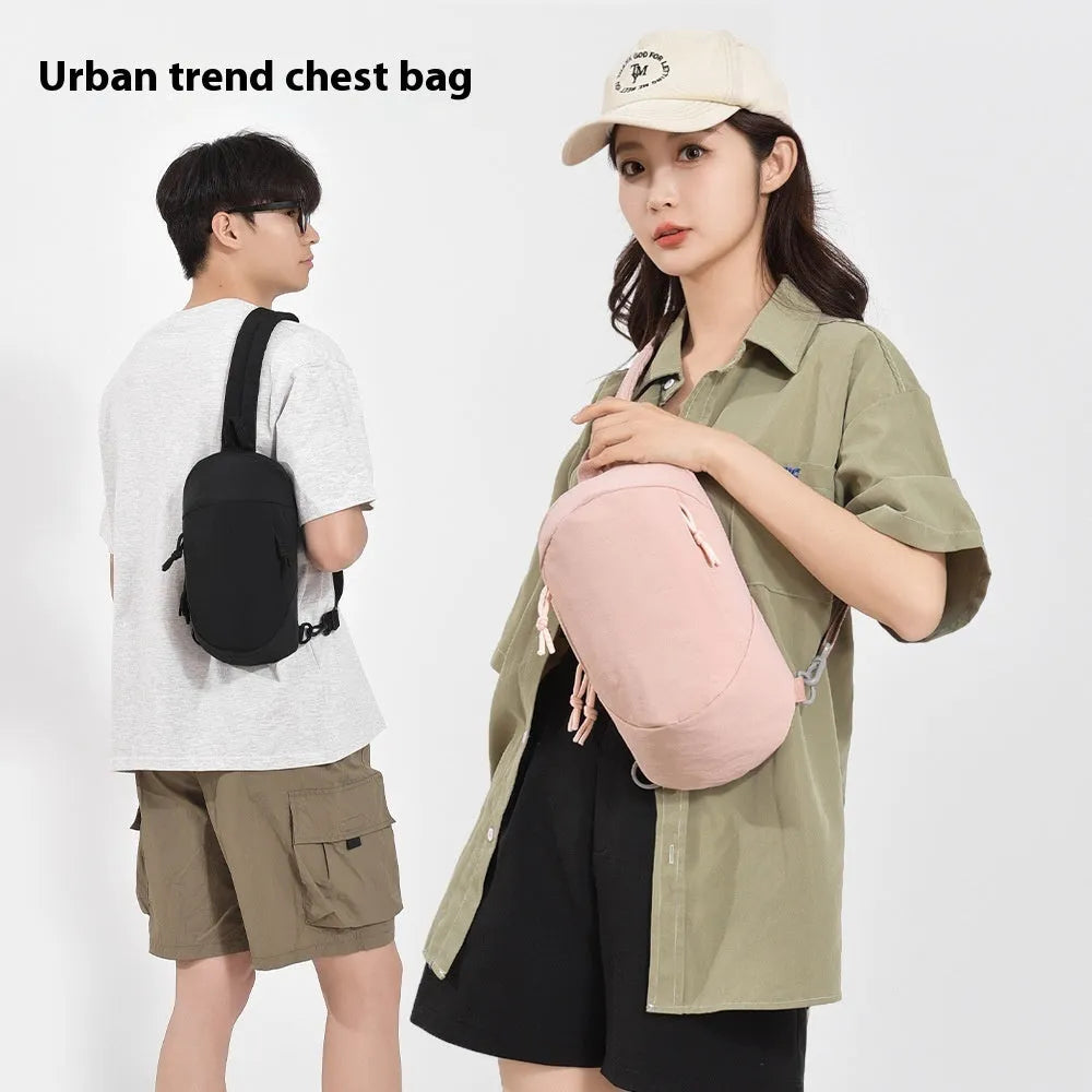 Outdoor girls nylon crossbody bag in six colour options showing internal mobile phone compartment