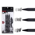 Set of six wood-free graphite sketching pencils with grades HB 2B 4B 6B 8B EE for art drawing