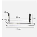 Silver stainless steel kitchen towel rack for cabinet door mounting without installation