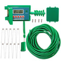 Green automatic micro drip irrigation kit with smart controller, 10m vinyl tube and 10 steel pegs