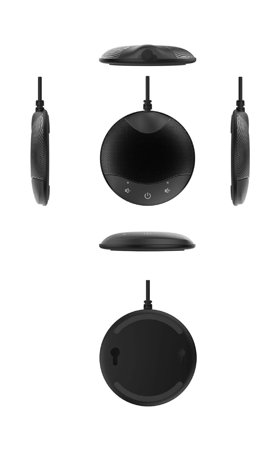 Black USB condenser microphone for computer voice recording and conference calls