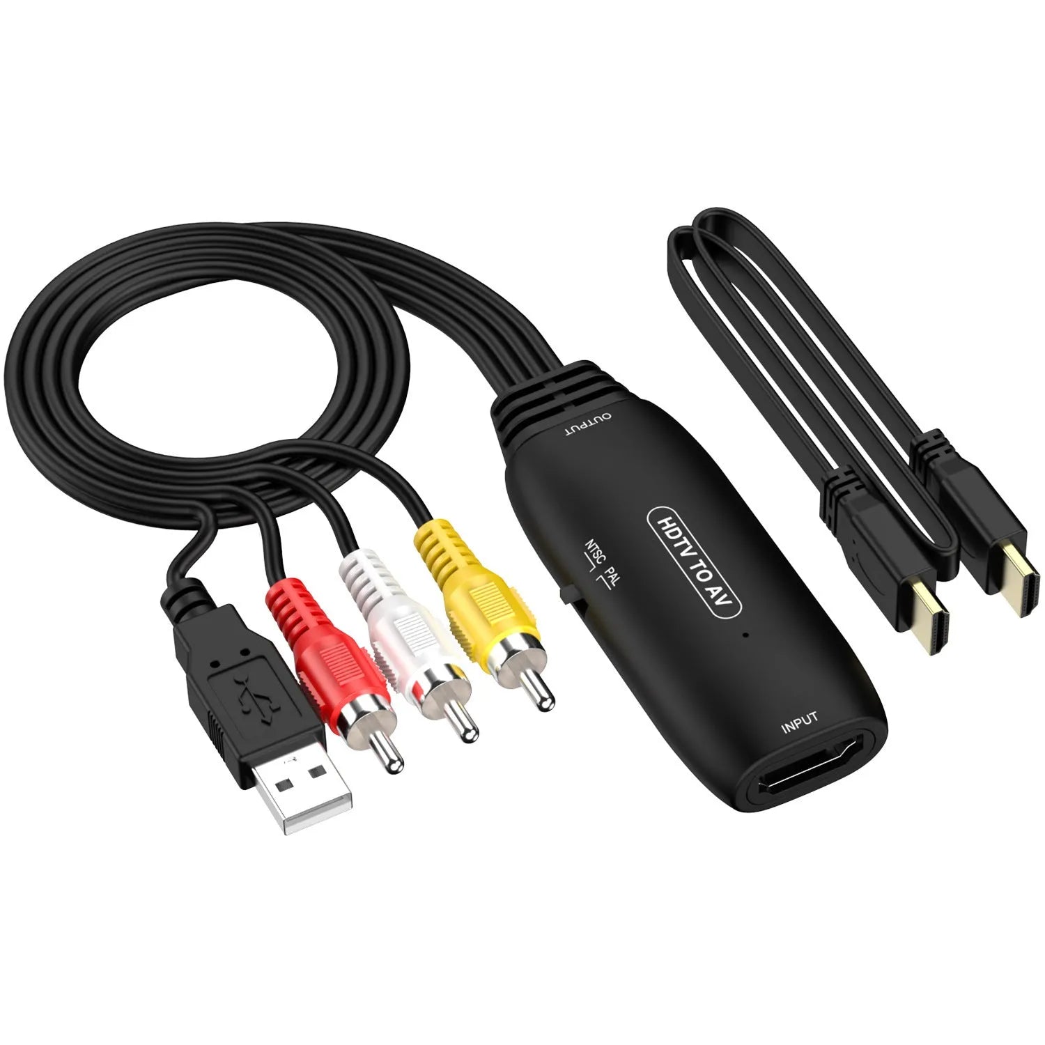 HDMI to AV converter adapter cable with 110cm length for monitor and projector connections