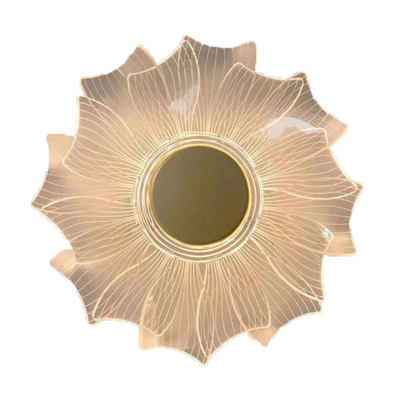 Petal acrylic LED wall lamp, 175mm, windmill light colour, trichromatic dimming, 220V home wall light.
