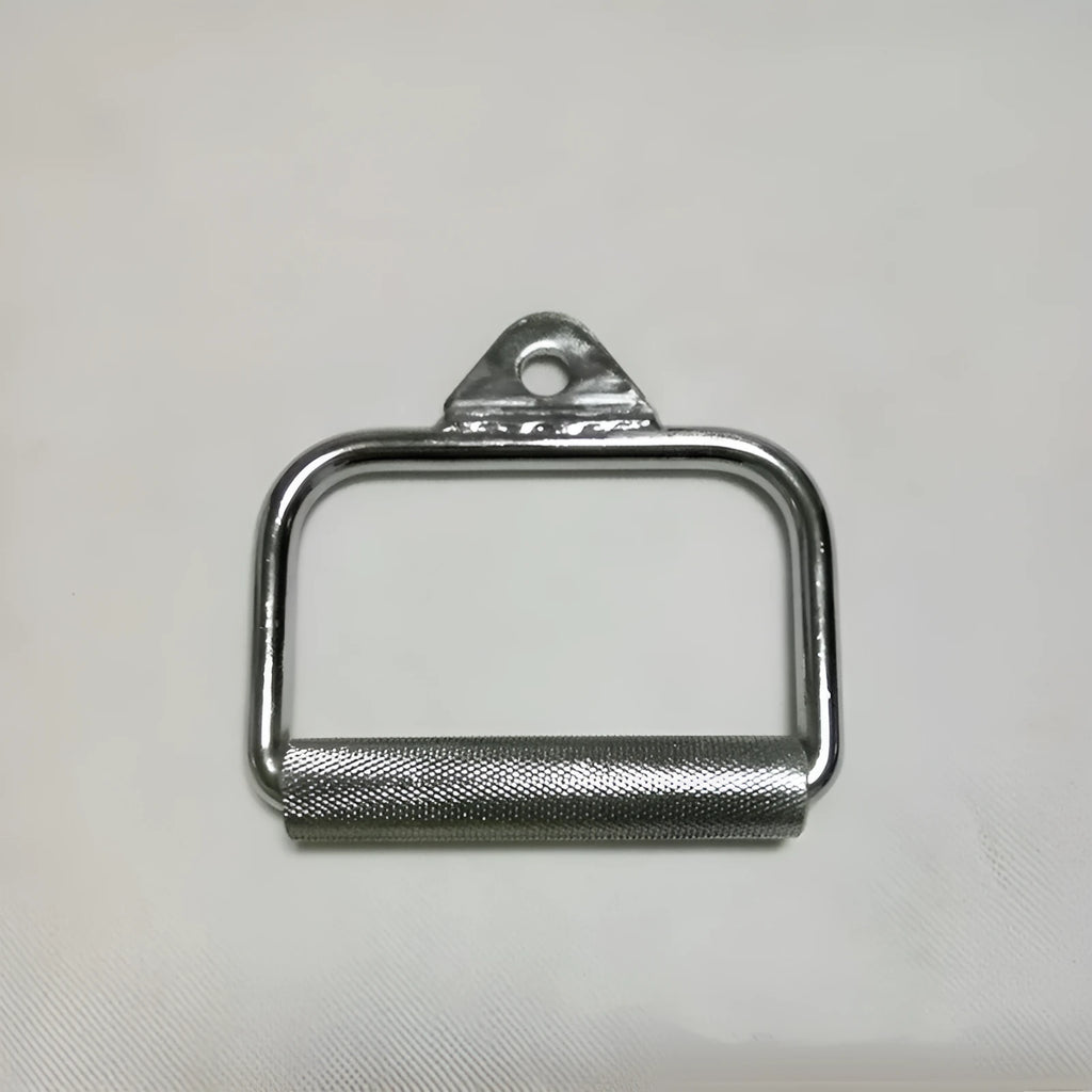 Silver D-type tension bar handle made from electroplated steel for fitness equipment, single tension rod