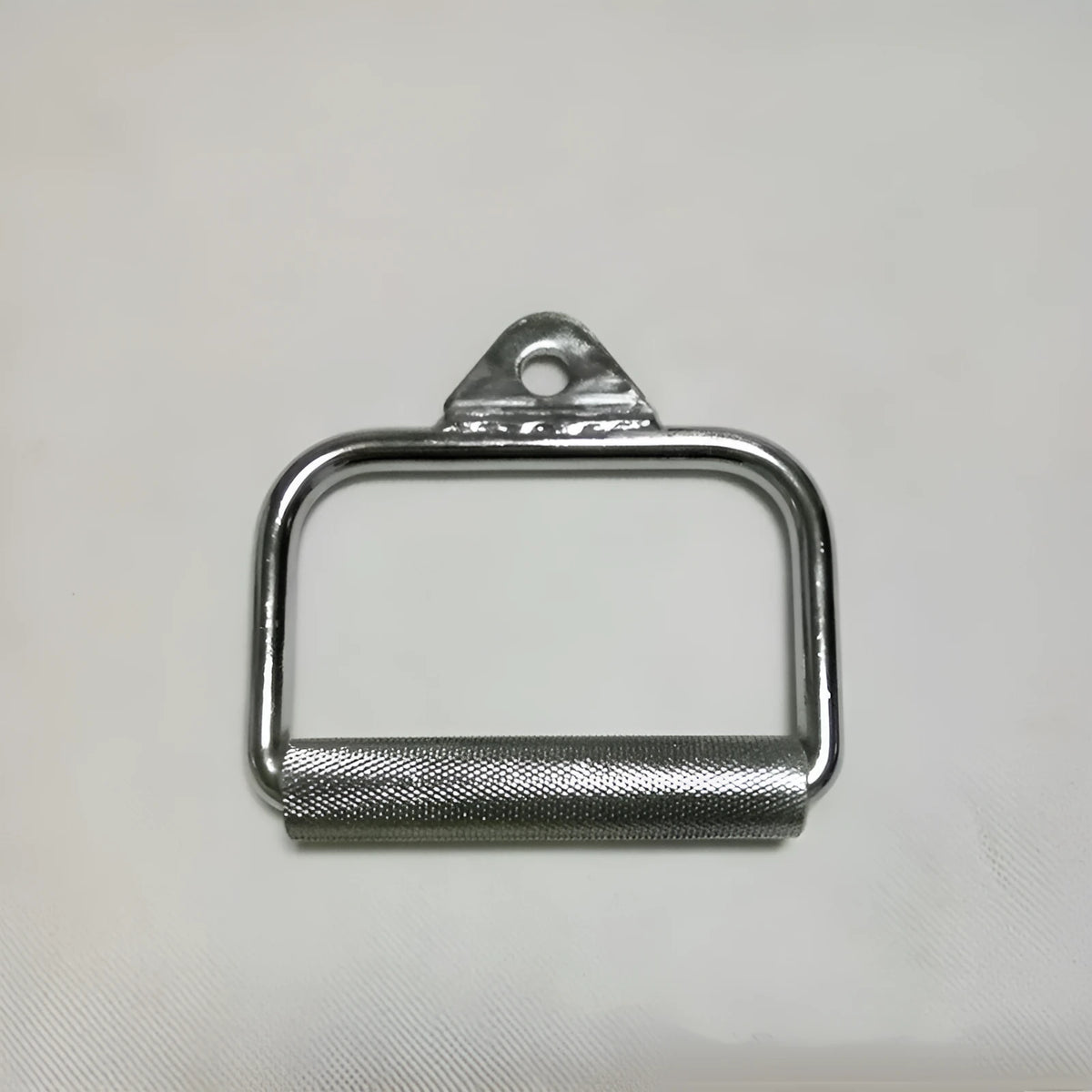 Silver D-type tension bar handle made from electroplated steel for fitness equipment, single tension rod
