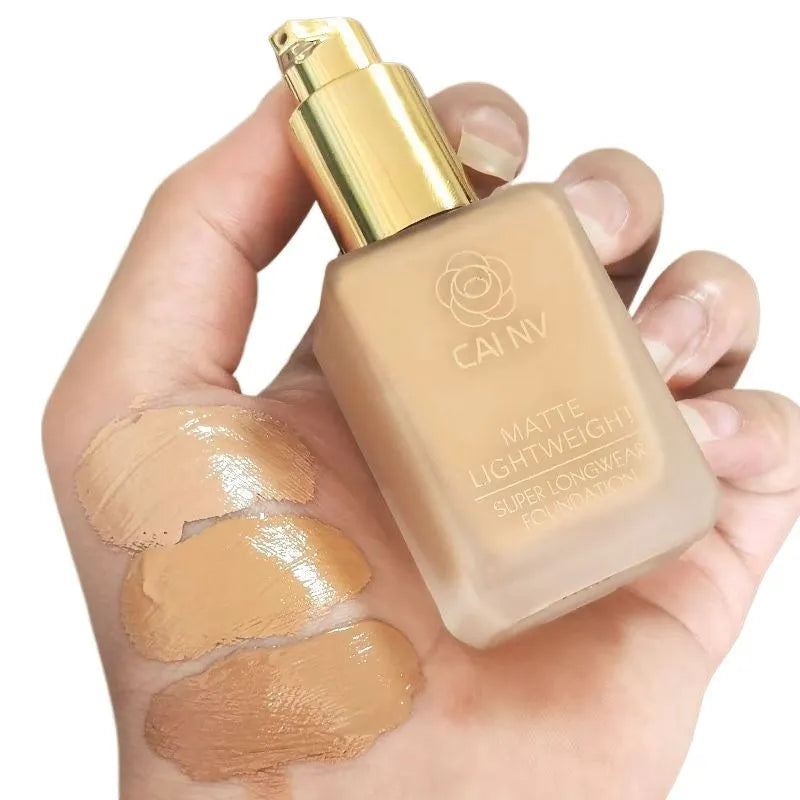 Liquid foundation wheat black leather white blend agent in natural colour for mixed skin