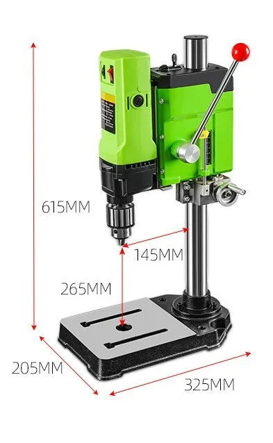 Bench drilling and milling machine with cross bench pliers and heavy duty bench pliers on a workshop table