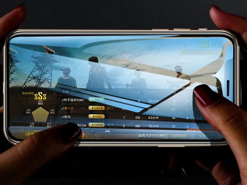 Samsung Galaxy tempered glass screen protector showing full-screen coverage on compatible device