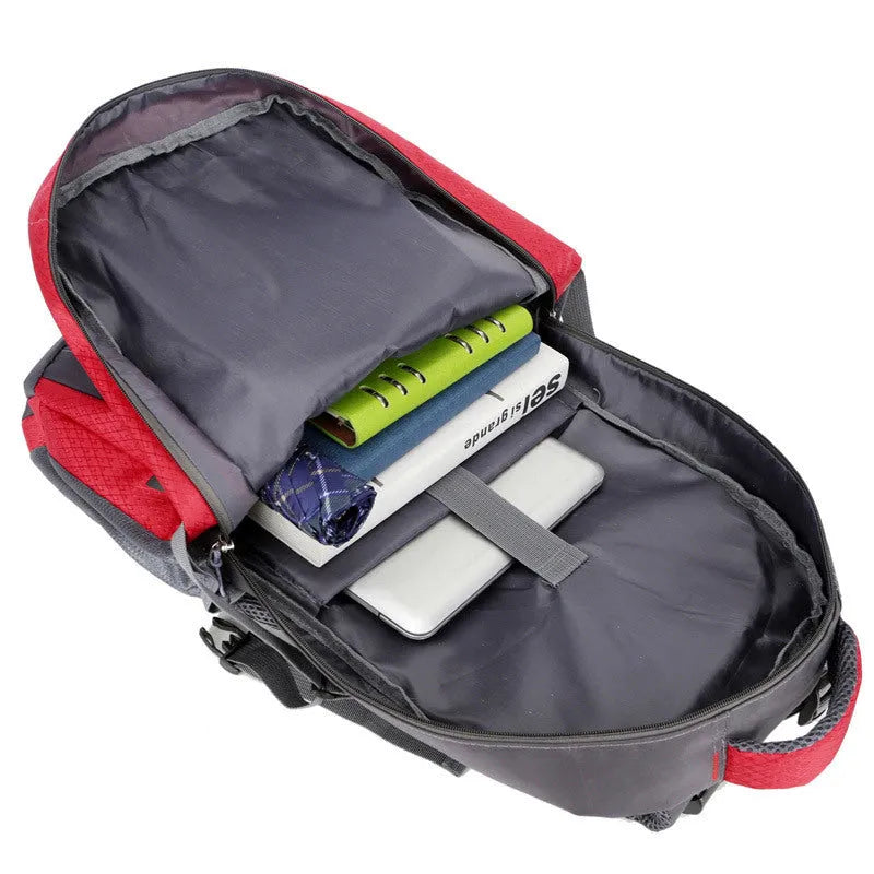 Outdoor waterproof nylon backpack 56-75L with 15-inch laptop compartment, 36cm x 60cm x 20cm, 1.0kg