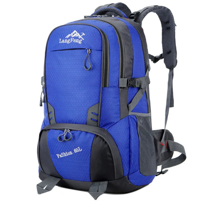 Outdoor waterproof nylon backpack 56-75L with 15-inch laptop compartment, 36cm x 60cm x 20cm, 1.0kg