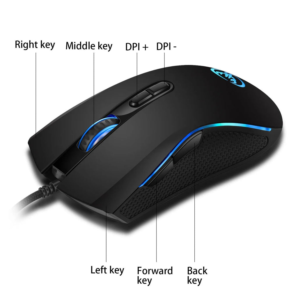 White and black V700WB A869 gaming keyboard and mouse combo with colour backlighting on a desk.