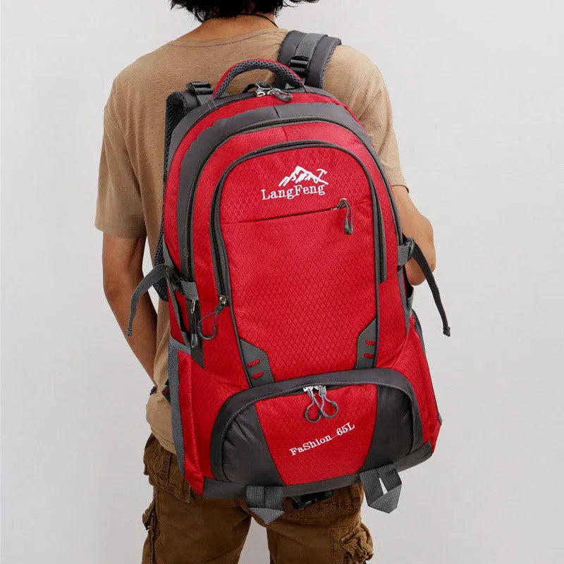 Outdoor waterproof nylon backpack 56-75L with 15-inch laptop compartment, 36cm x 60cm x 20cm, 1.0kg