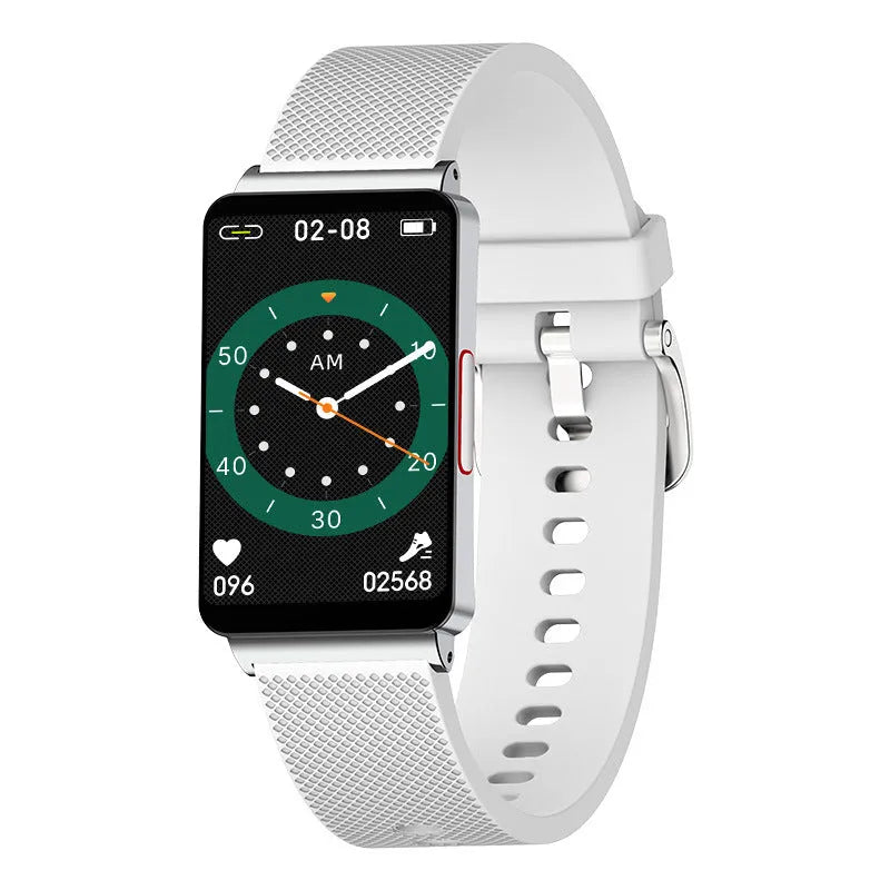 Blood Glucose EP08 Smart Bracelet with TPU strap and touch interface in black, gold, or silver