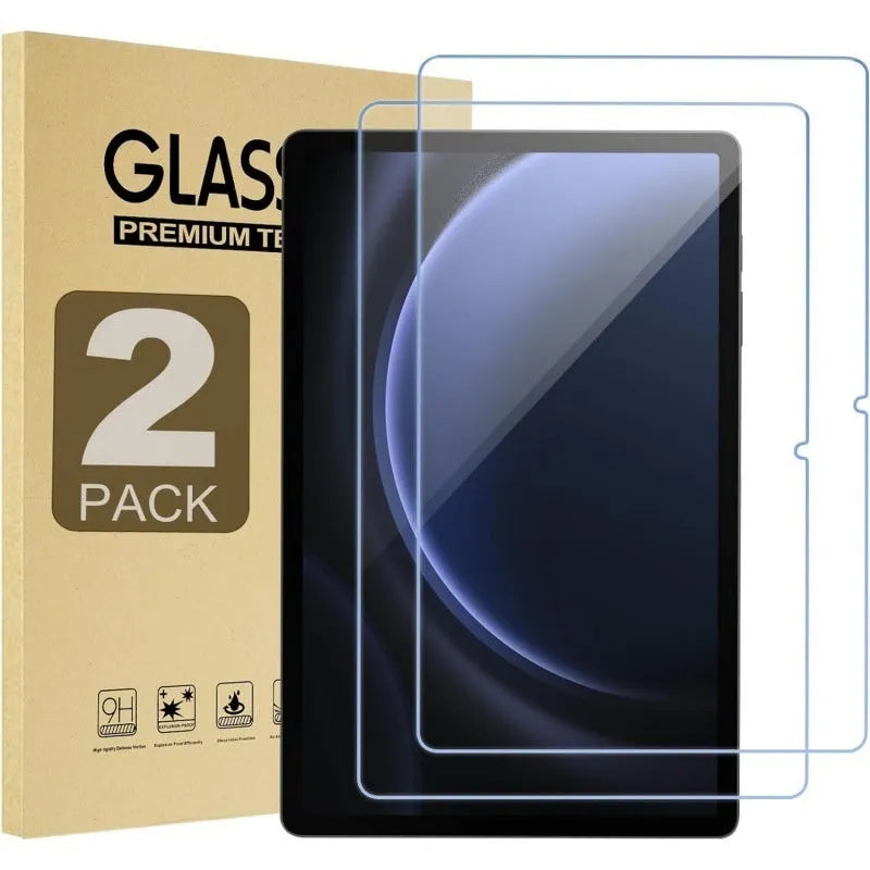 Samsung Galaxy tablet tempered glass screen protector in leather pouch