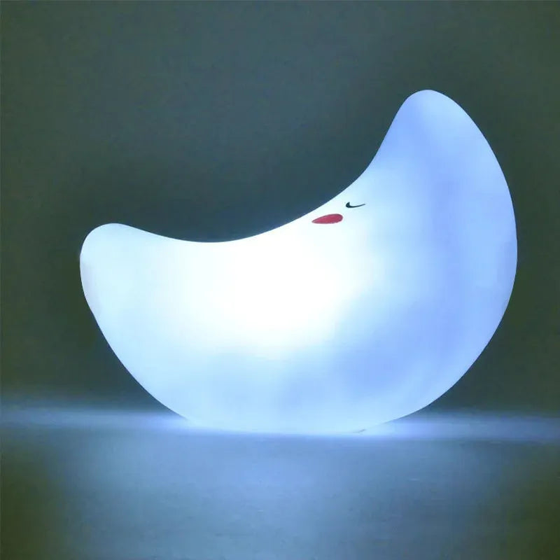 Cartoon enamel LED bedside lamp in Cloud Blue, 12x8x8cm, for children's room decoration