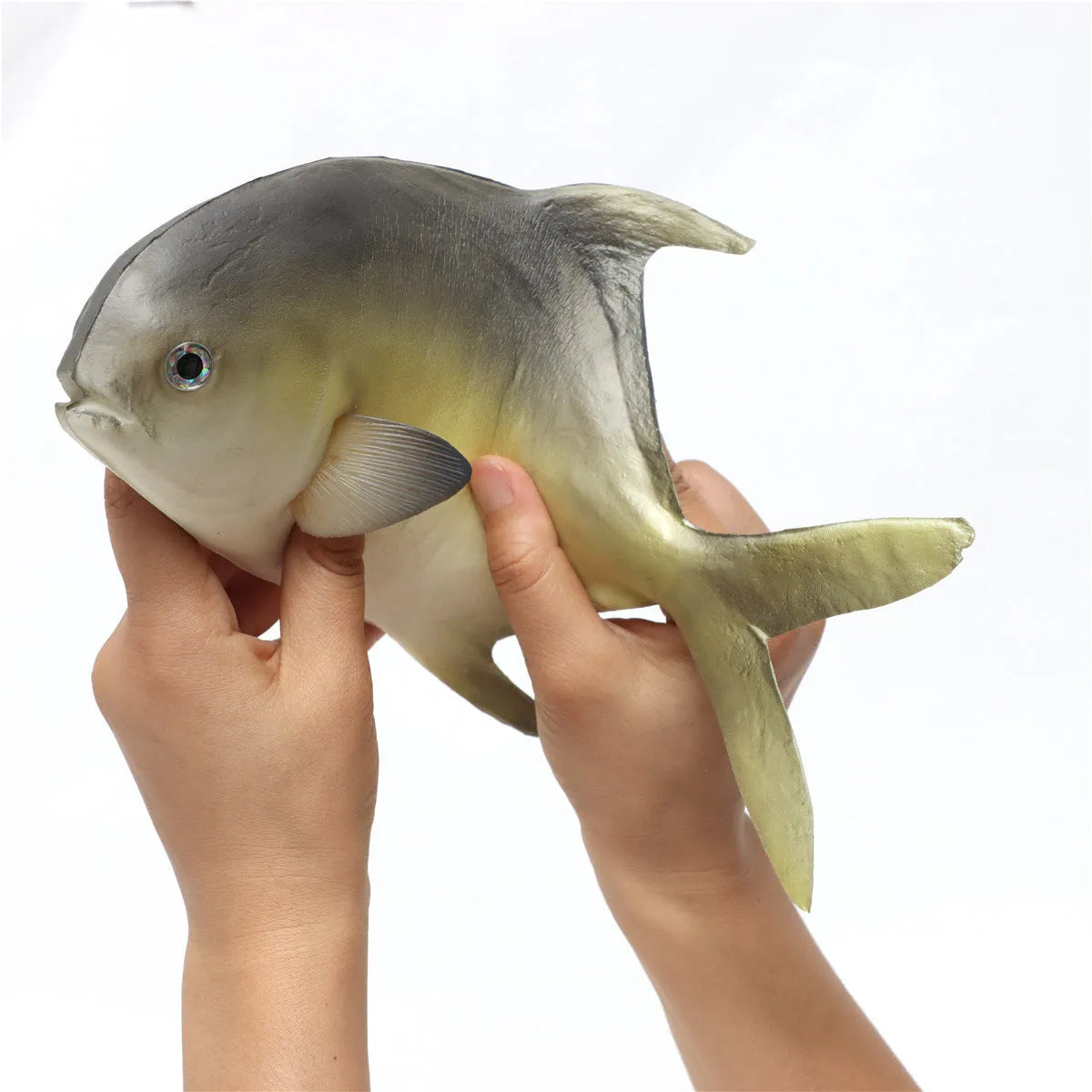 Three PU simulated fish ornaments: yellow-fin tuna, small tuna, and yellow croaker