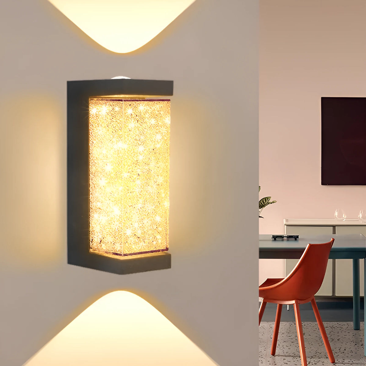 Indoor crystal wall lamp 220V in square or round shape with 3000K warm or 6500K white light