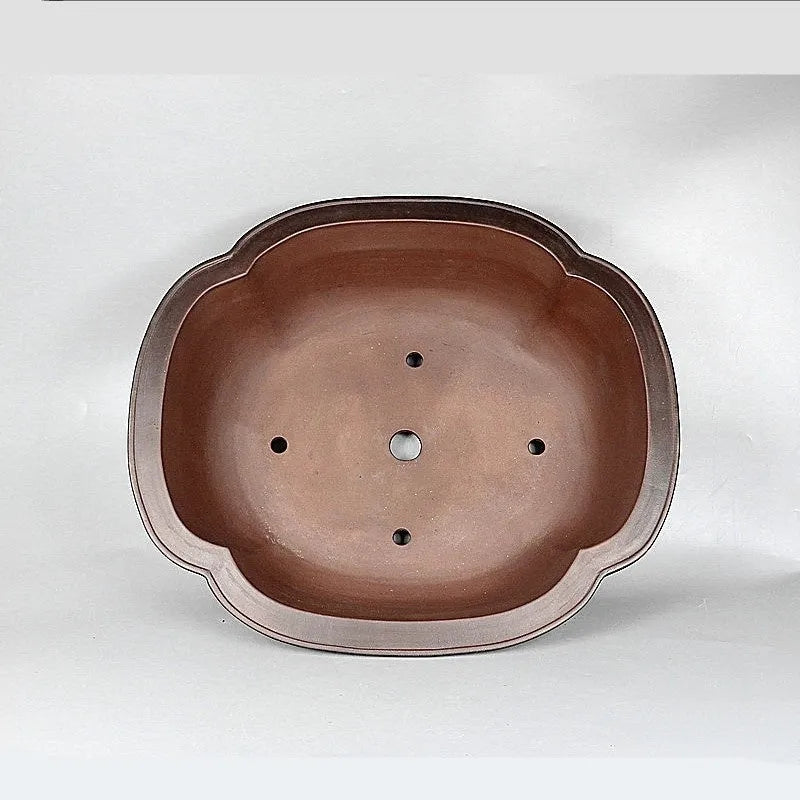 Handmade antique crabapple-shaped purple clay flowerpot large size 74x61x23cm