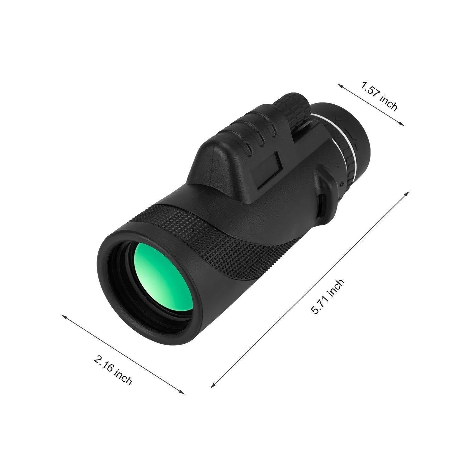 Black HD 40x60 monocular telescope for mobile phone attachment with 40x magnification