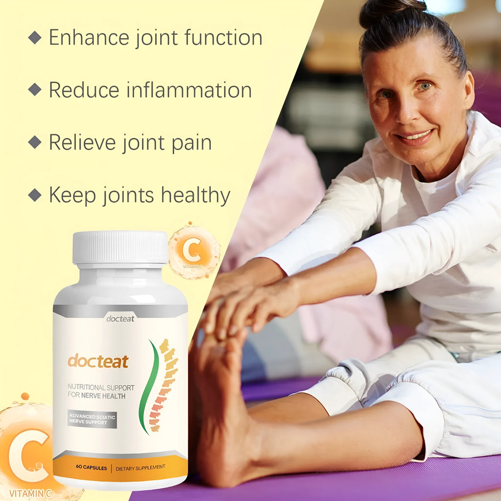 DOCTEAT Body Care Glue Wrap bottle containing 60 capsules for joint and muscle comfort massage