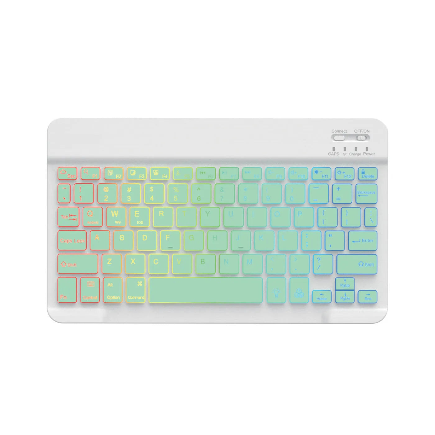 10-inch Bluetooth backlit keyboard with colourful light options for tablets