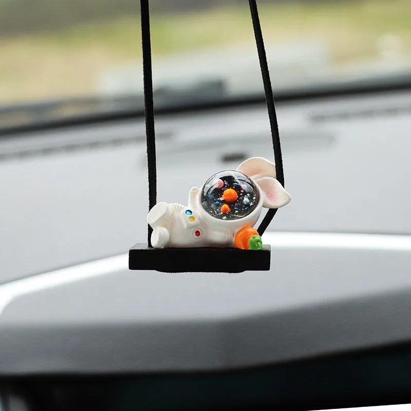 Resin cartoon astronaut car pendant decoration showing various astronaut character designs