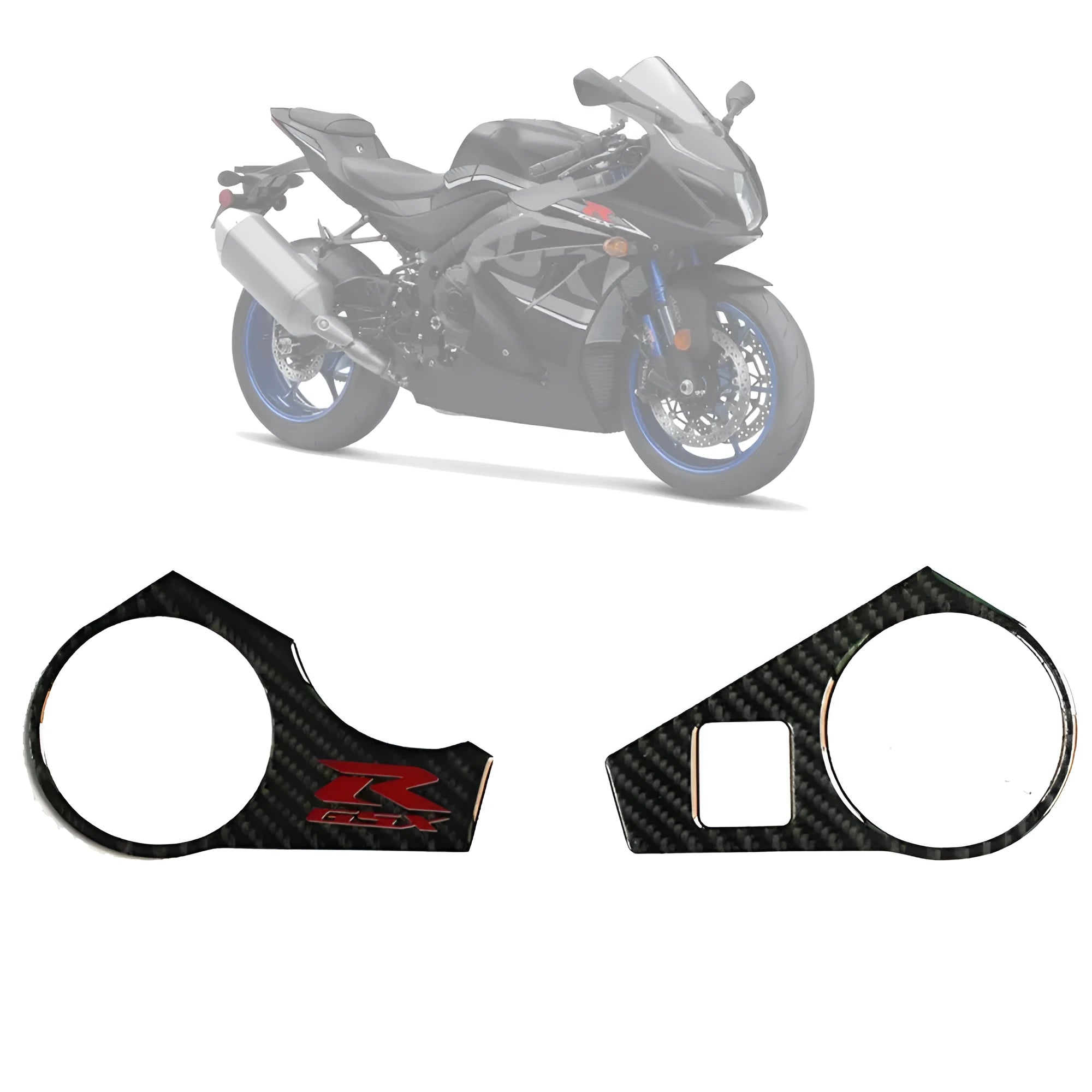 Black carbon fibre pattern motorcycle sticker for Suzuki GSXR1000 L1 upper connective plate 2009-2016
