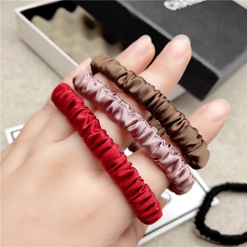 100% mulberry silk hair scrunchie with 1cm seamless band in multicolour options