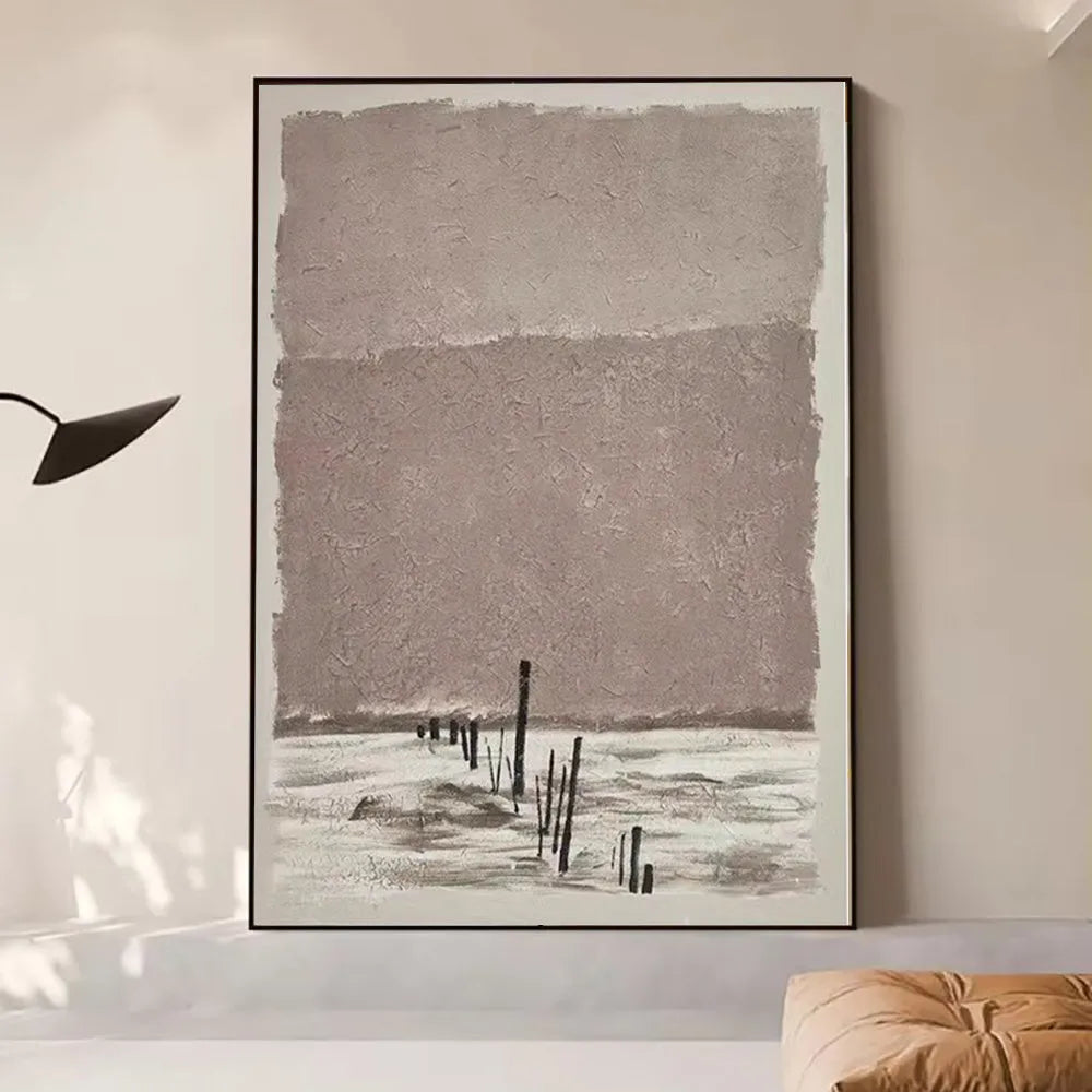 Handmade abstract oil painting on canvas, rolled and unframed, vertical one-panel wall art for living room or bedroom