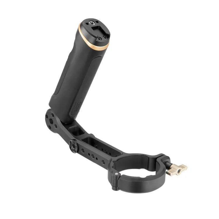 Black LinJia YunHe 2S camera handle extension kit showing dual grip positions with stabiliser accessory