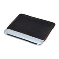 Brown genuine crazy horse leather computer bag with lined interior shown in medium and large sizes