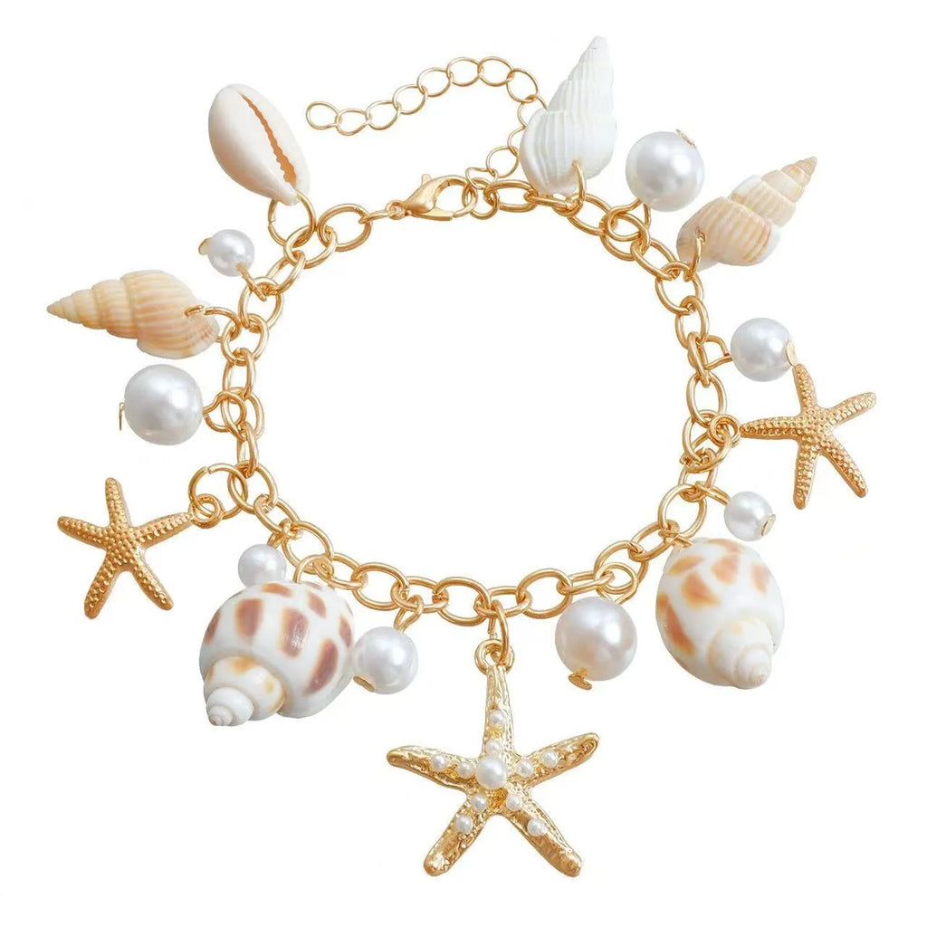 Women's alloy metal waist chain and matching bracelet jewellery set with star shape design