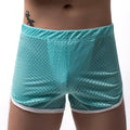 Men's cotton blend boxer shorts in mid-waist design showing breathable knitted fabric