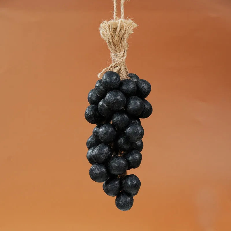Handmade grape soap bars in black, green, purple, and litchi scents with 120g weight and bulk packaging options.