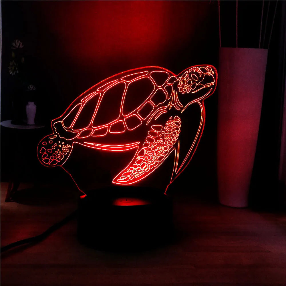 3D turtle-shaped LED night light with 16 colour changing options