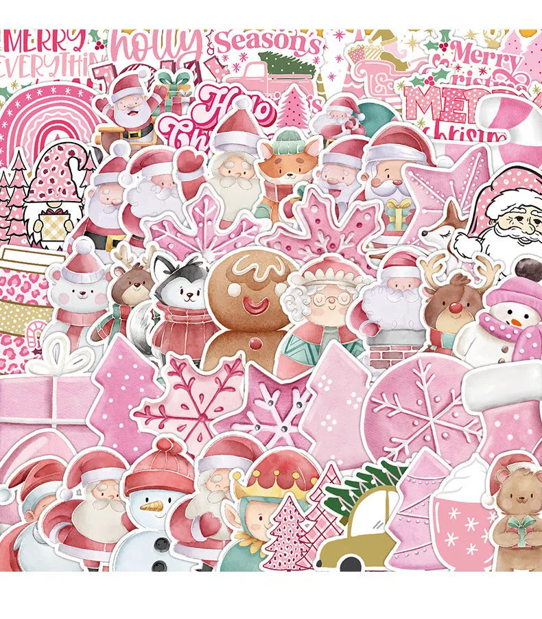 50 Christmas decoration waterproof stickers in cute style for cars phones computers