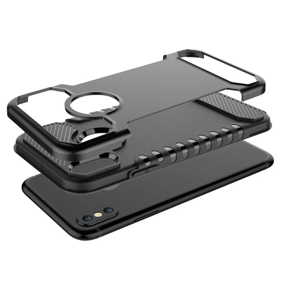 Mobile phone shell compatible with Apple iPhone models in black, red, rose and silver gray colour options