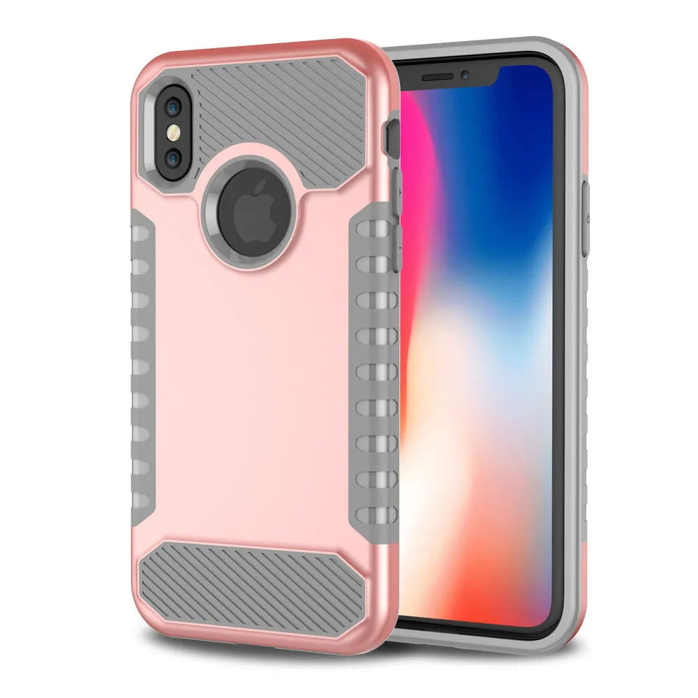 Mobile phone shell compatible with Apple iPhone models in black, red, rose and silver gray colour options