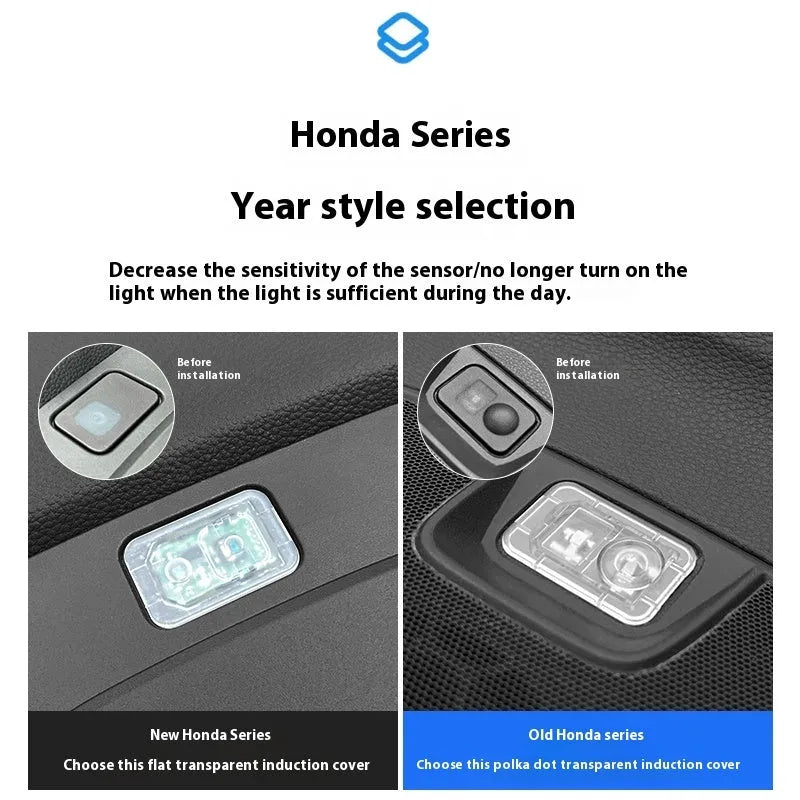 Clear plastic Honda headlight sensor cover in dot style, photosensitive hood cap for automatic headlight systems, one cover