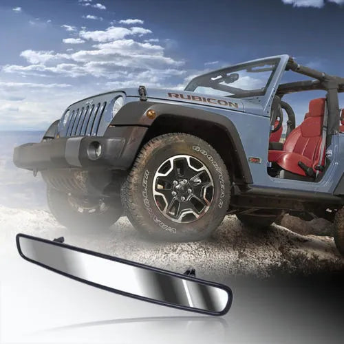Off-road wide-angle rearview mirror for Polaris RZR roll cage, black finish