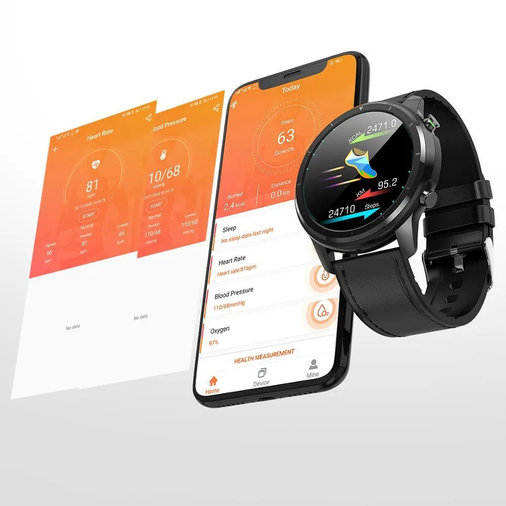 LEMFO LF26 smart bracelet with 1.3-inch touch screen shown in black colour option