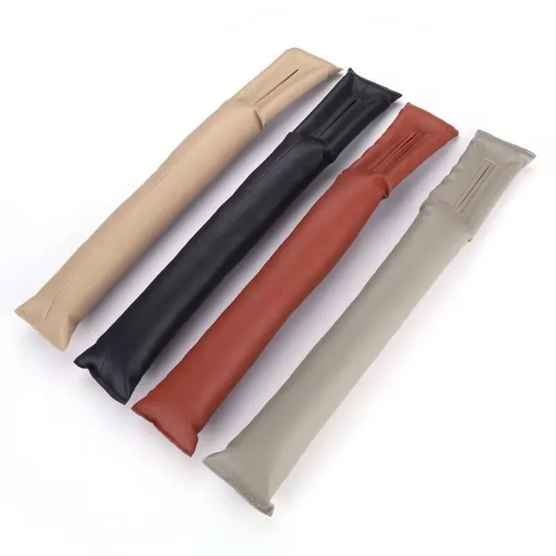 PU leather car seat gap strip in black, beige, brown or grey, fitted between car seat and centre console