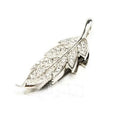 Silver metal USB flash drive with a crystal maple leaf decoration showing front and side views.