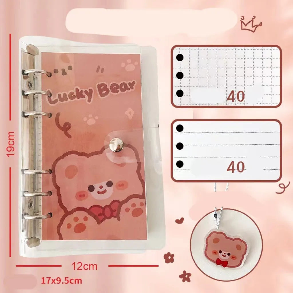 A6 loose-leaf notebook with girl-themed design for 6-hole binder systems
