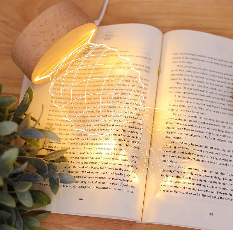 Cartoon pineapple bedside table lamp with wood and acrylic construction measuring 24.5 cm tall